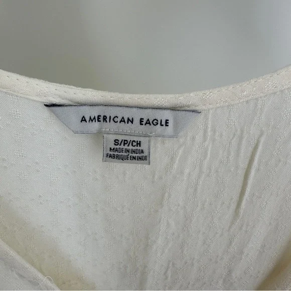 American Eagle Outfitters Cream Tie Front Sleeveless Tank Size Small - Picture 7 of 9